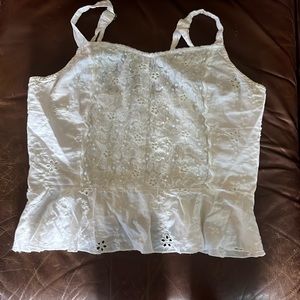 Arizona Jean white eyelet cami crop